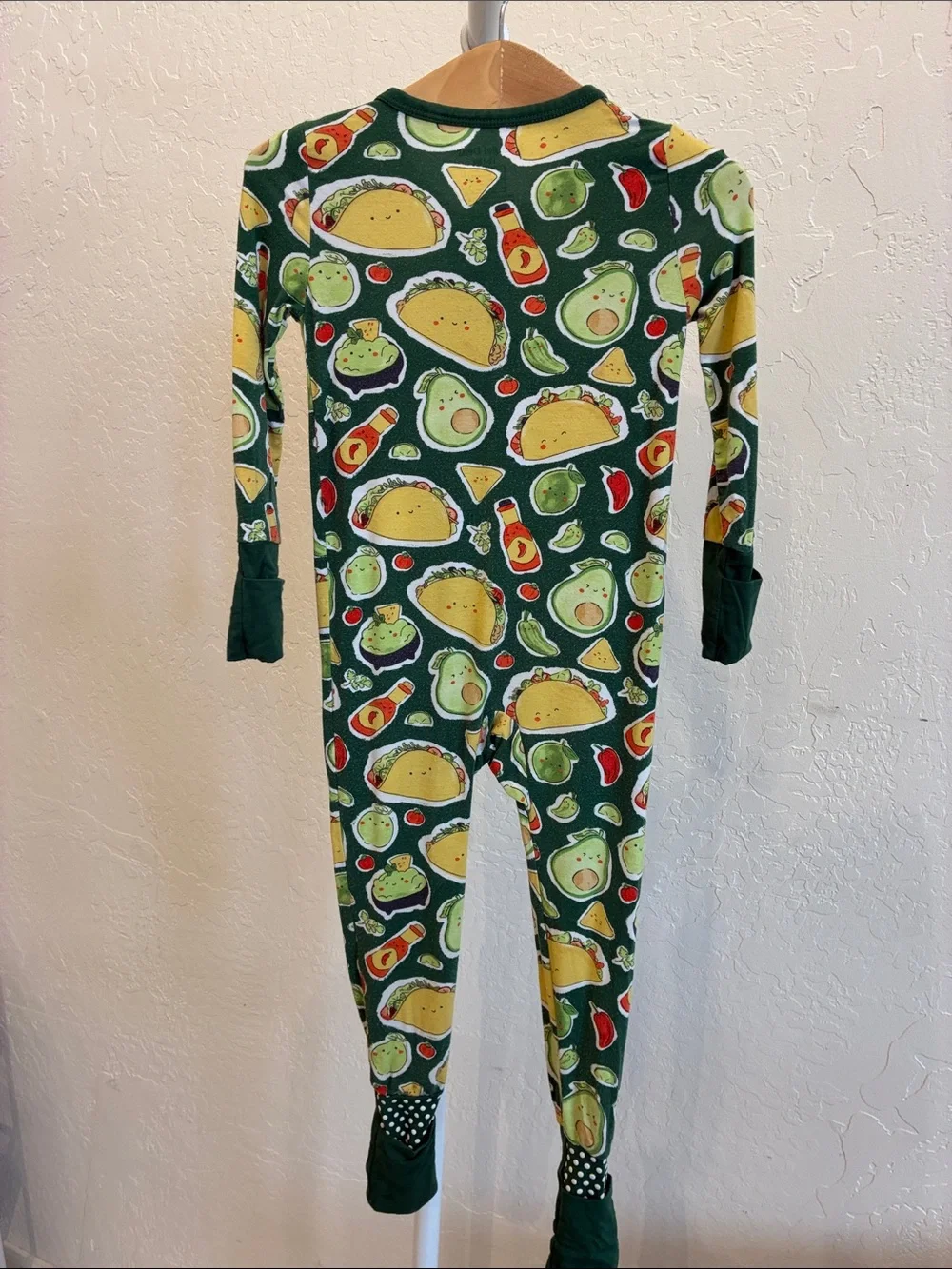 Angel Dear Baby Green Taco & Avocado Footed One-Piece